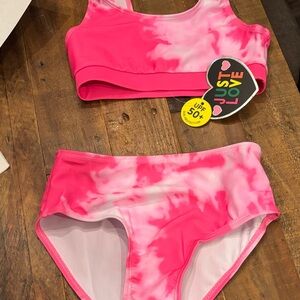 Just Love Pink and White Swim Bikini kids 7/8